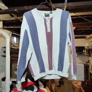 Stefano Man Vintage Preppy Striped Men's L Blended Fabric Sweater Sweatshirt